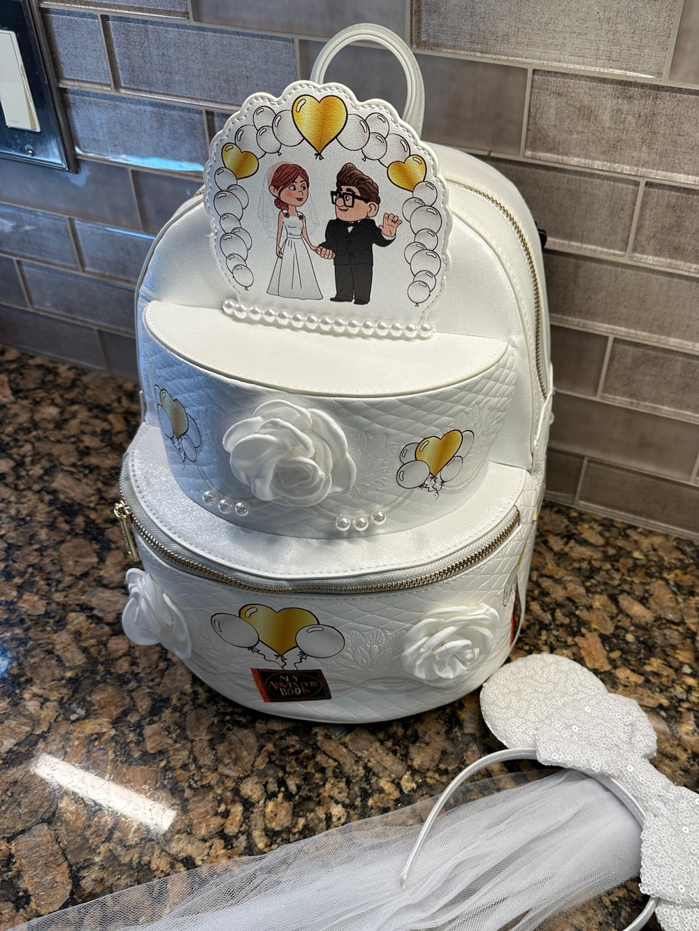 NWT Loungefly Disney Pixar Up Wedding Cake Figural Mini Backpack
